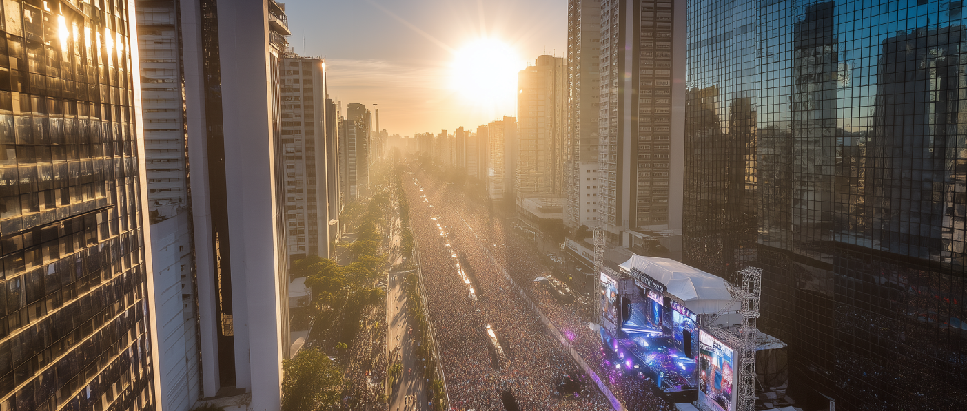 Aerial view of massive public space